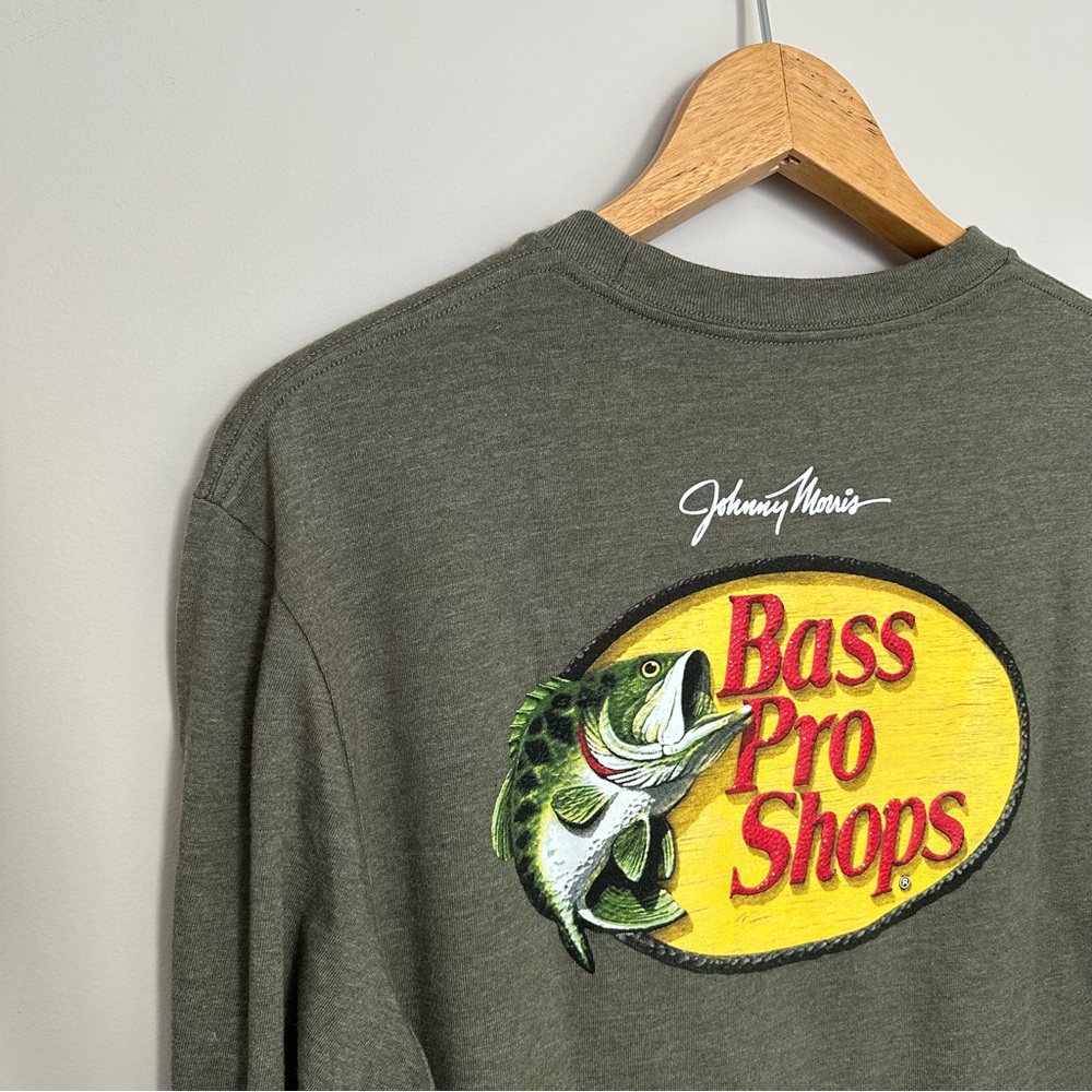Bass Pro Shop Long Sleeve Green Logo Tee - Picture 4 of 5